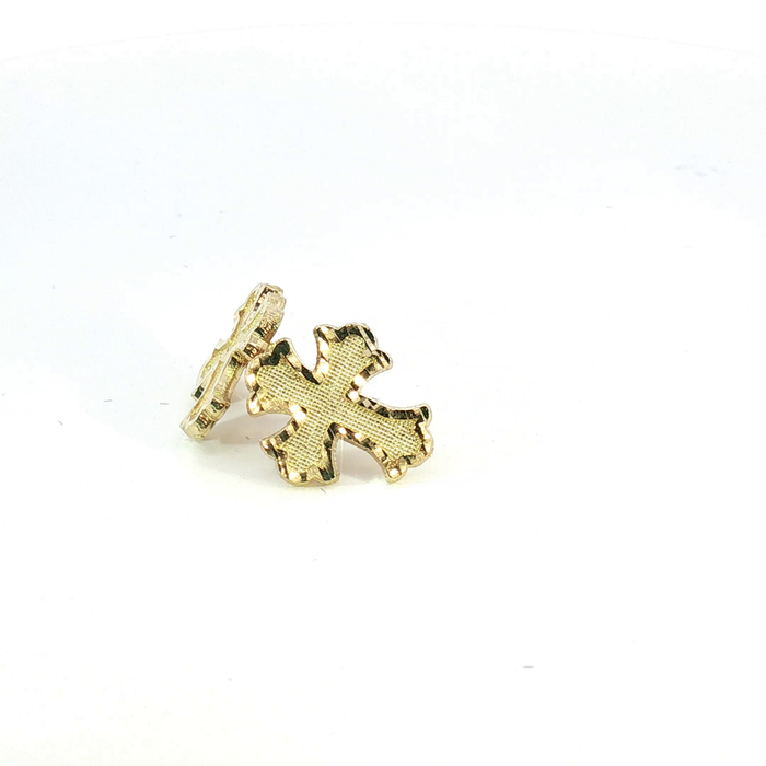 10K Yellow Gold Cross Stud Earrings