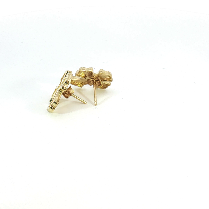 10K Yellow Gold Cross Stud Earrings