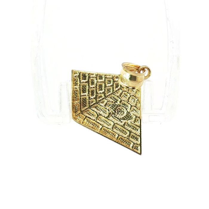 10K Yellow Gold Diamond-Cut All-Seeing Eye Egyptian Pyramid Pendant
