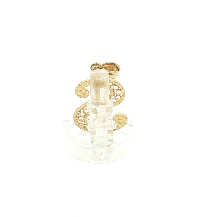 10k Yellow Gold Diamond-Cut Dollar Sign Pendant