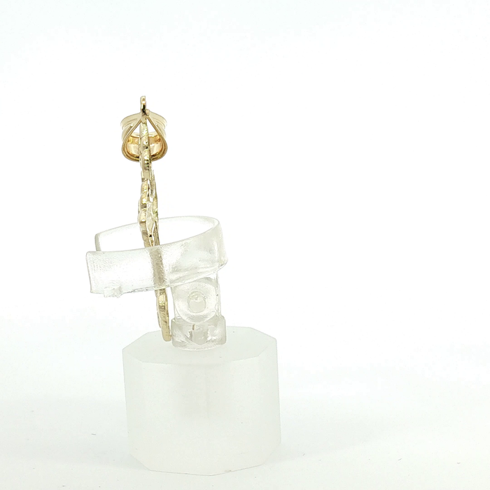 10k Yellow Gold Diamond-Cut Fleur-de-Lis Cross Pendant