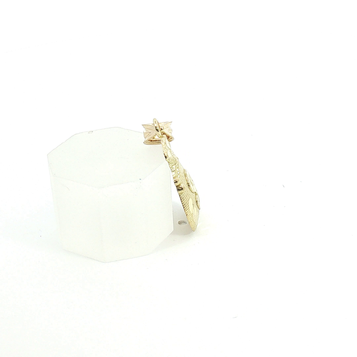 10K Yellow Gold Diamond-Cut Money Bag Pendant Small