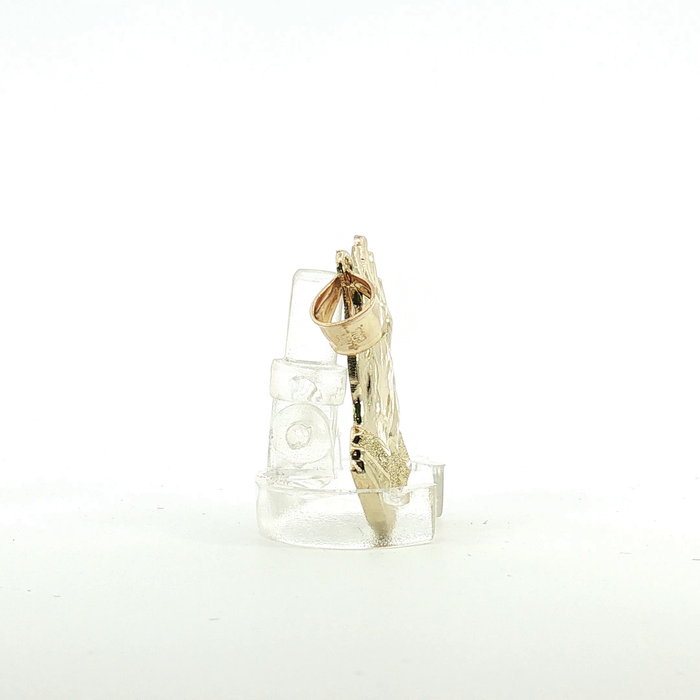 10K Yellow Gold Diamond-Cut Praying Hands Pendant - XSmall