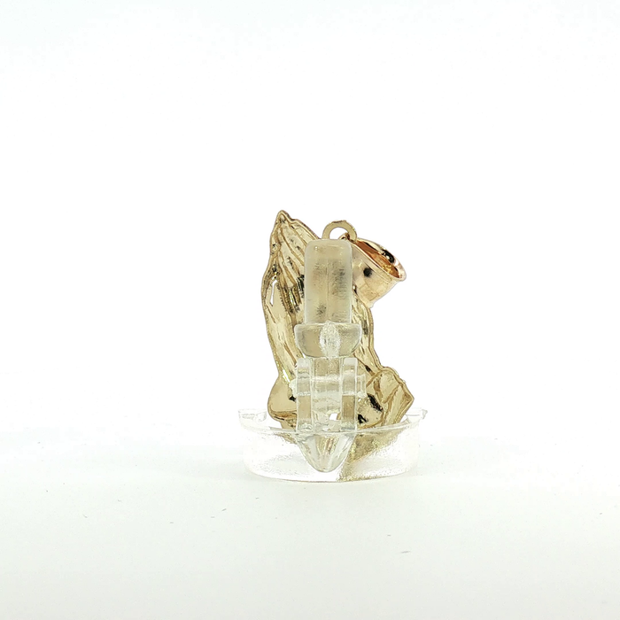 10K Yellow Gold Diamond-Cut Praying Hands Pendant - XSmall