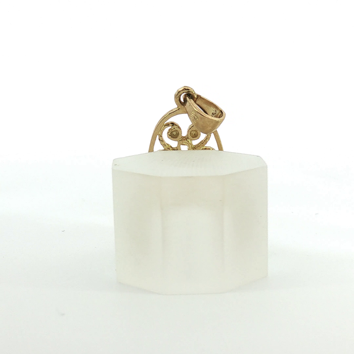 10K Yellow Gold Hamsa Hand Pendant