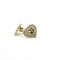 10K Yellow Gold Heart Halo Stud Earrings