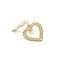 10K Yellow Gold Heart Link Stud Earrings - Medium