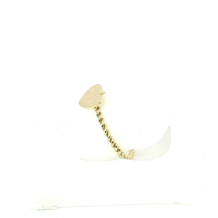 10K Yellow Gold Heart Ring with Twisted Band