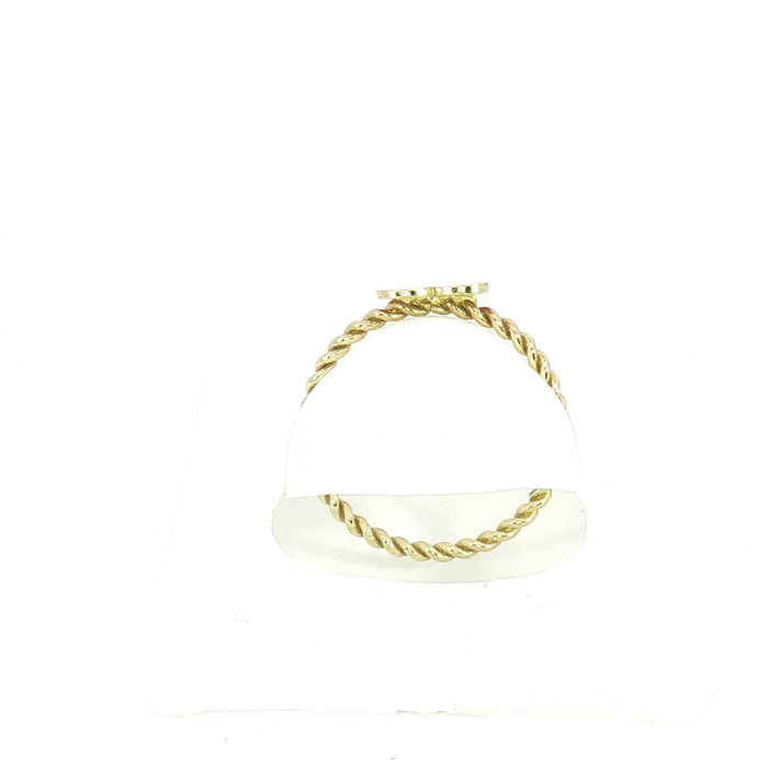 10K Yellow Gold Heart Ring with Twisted Band