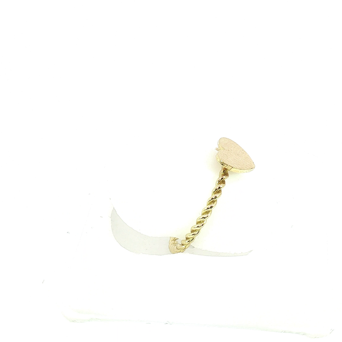 10K Yellow Gold Heart Ring with Twisted Band