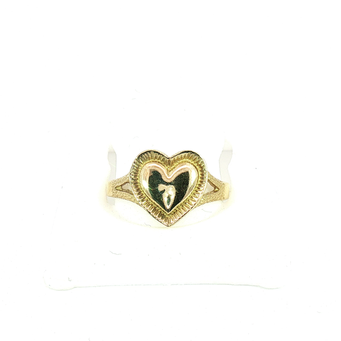 10K Yellow Gold Heart Ring