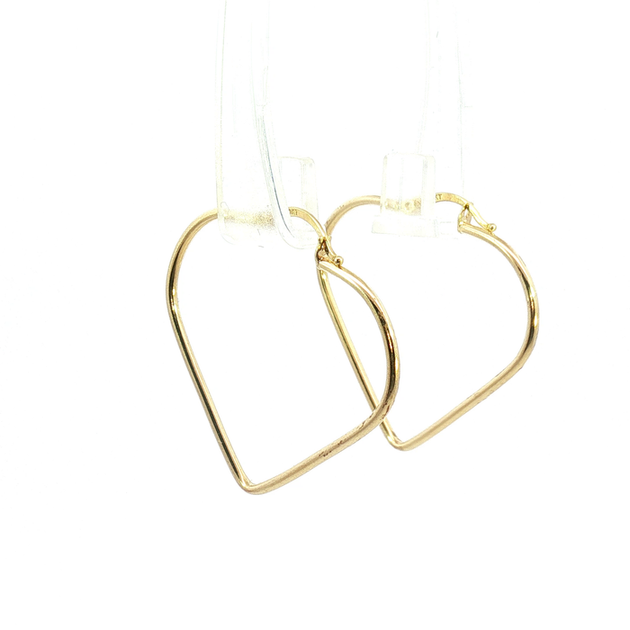 10K Yellow Gold Heart-Shaped Hoop Earrings