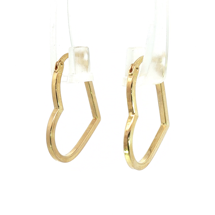 10K Yellow Gold Heart-Shaped Hoop Earrings