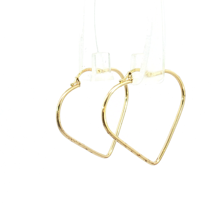 10K Yellow Gold Heart-Shaped Hoop Earrings