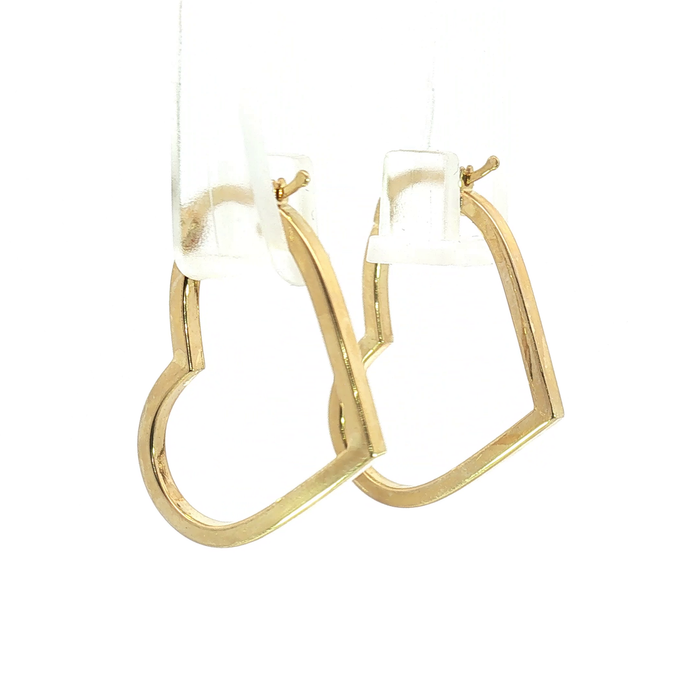 10K Yellow Gold Heart-Shaped Hoop Earrings
