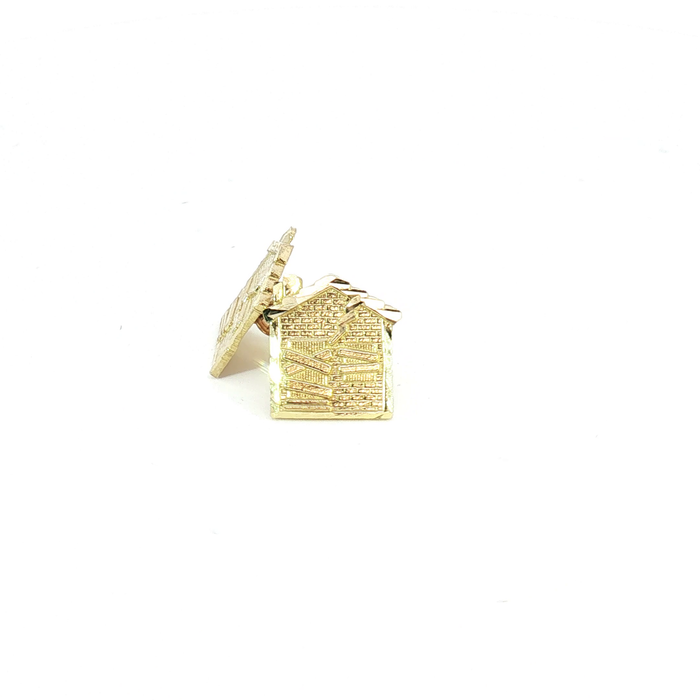 10K Yellow Gold House Stud Earrings