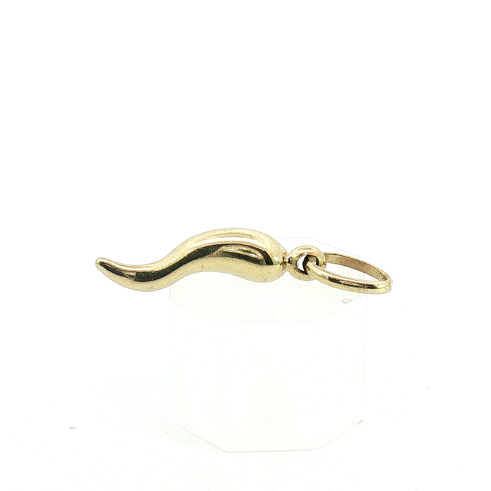 10K Yellow Gold Italian Horn Cornicello Pendant