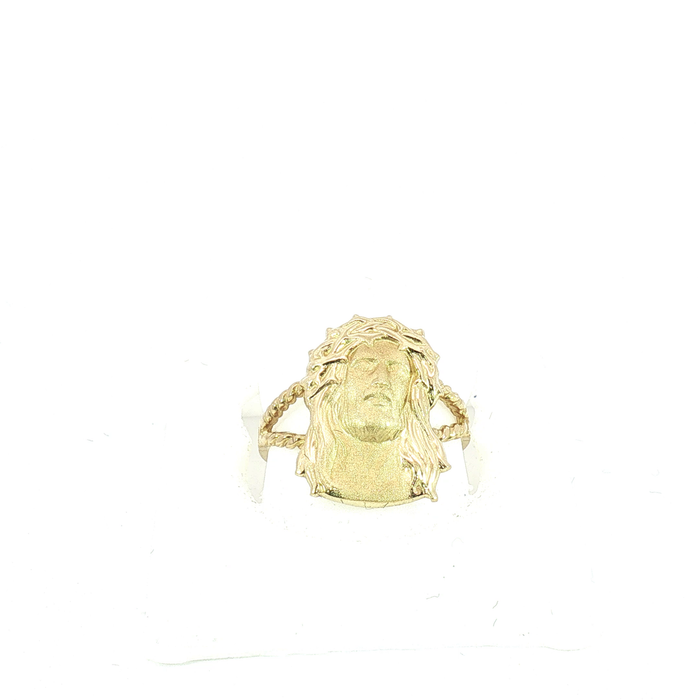 10K Yellow Gold Jesus Crown of Thorns Statement Ring