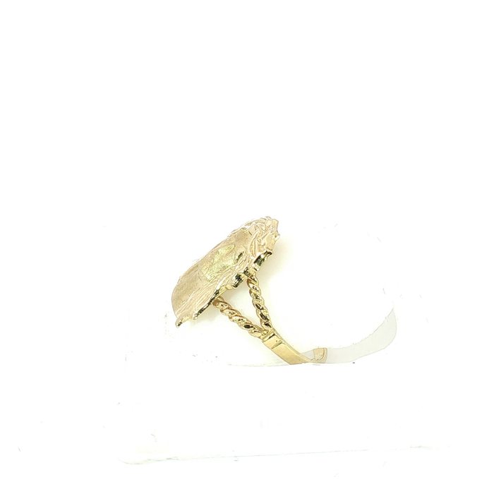 10K Yellow Gold Jesus Crown of Thorns Statement Ring