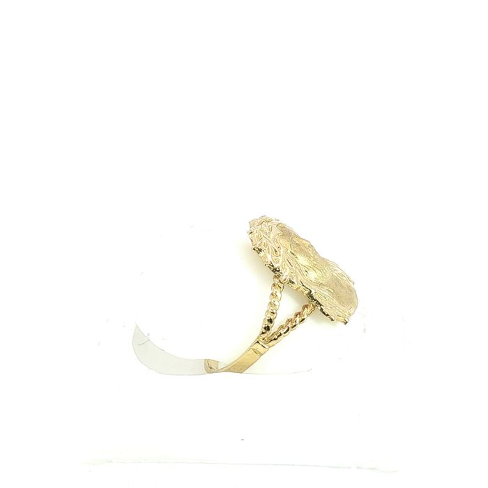 10K Yellow Gold Jesus Crown of Thorns Statement Ring