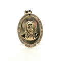 10K Yellow Gold Jesus crystal Halo Oval Pendant