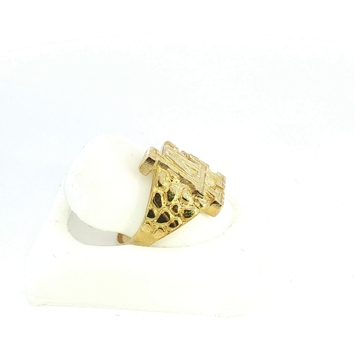 10K Yellow Gold LA Logo Nugget Ring