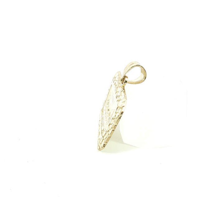 10k Yellow Gold Last Supper Engraved Pendant with Border
