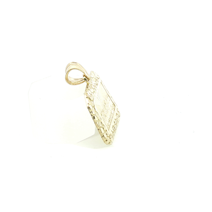 10k Yellow Gold Last Supper Engraved Pendant with Border