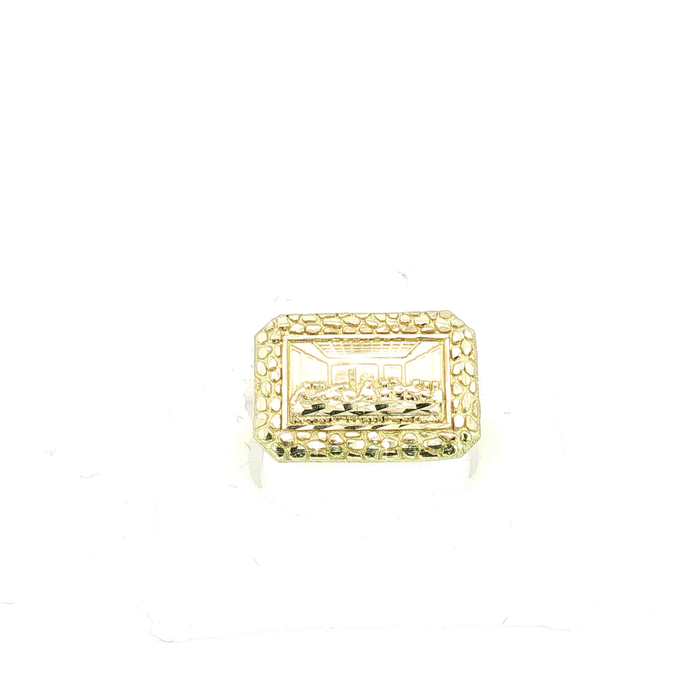 10K Yellow Gold Last Supper Nugget Ring
