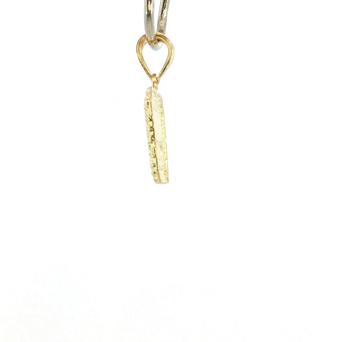 10K Yellow Gold Last Supper Pendant with Textured Border