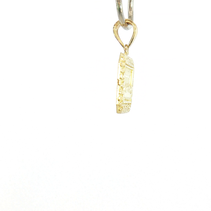 10K Yellow Gold Last Supper Pendant with Textured Border