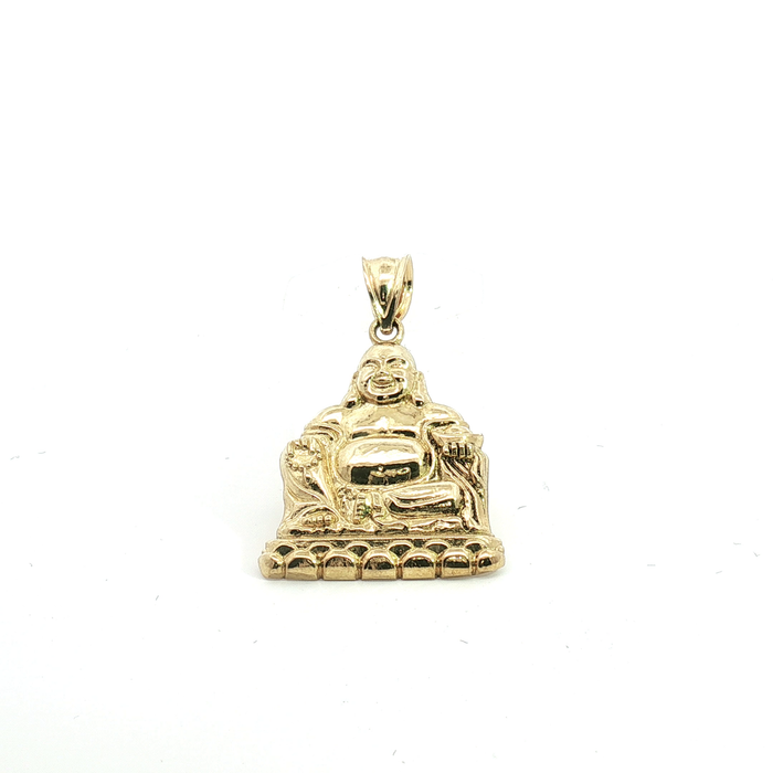 10K Yellow Gold Laughing Buddha Religious Pendant