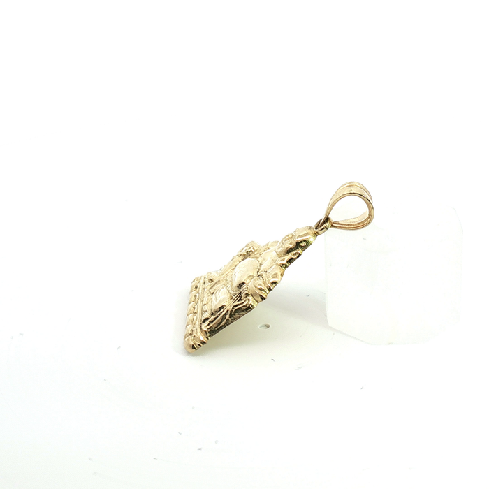 10K Yellow Gold Laughing Buddha Religious Pendant