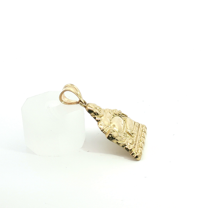 10K Yellow Gold Laughing Buddha Religious Pendant