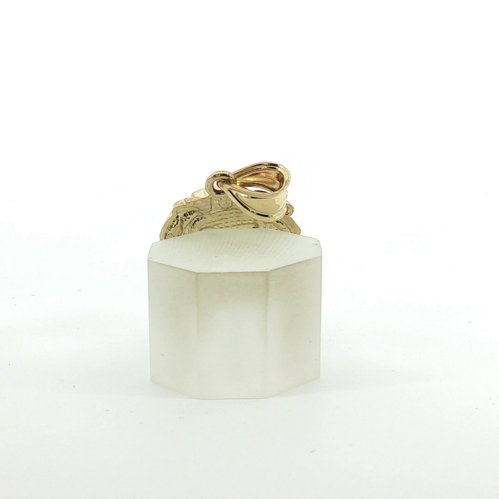 10K Yellow Gold Lion Head Statement Pendant - Small
