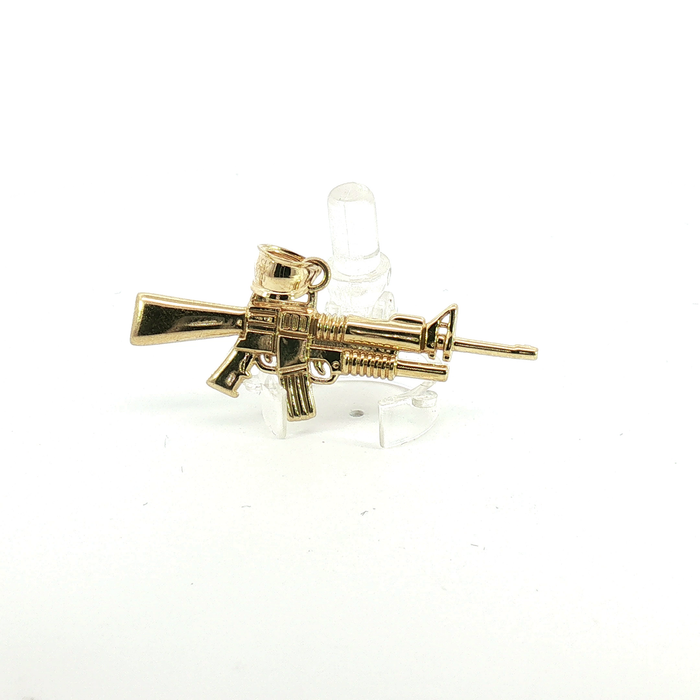 10K Yellow Gold M 16 Silhouette Pendant