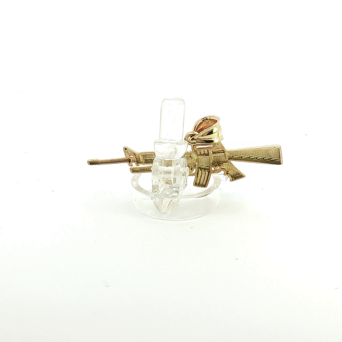 10K Yellow Gold M 16 Silhouette Pendant