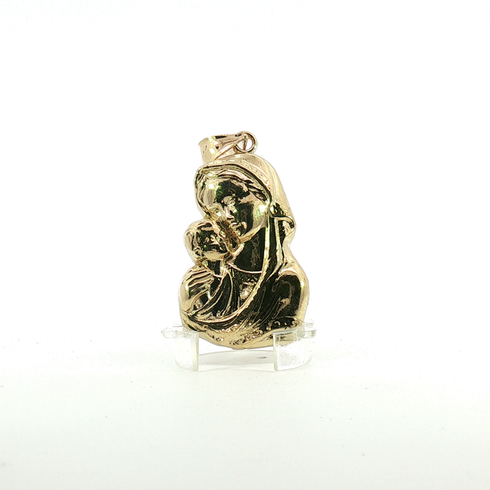 10k Yellow Gold Madonna and Child Pendant