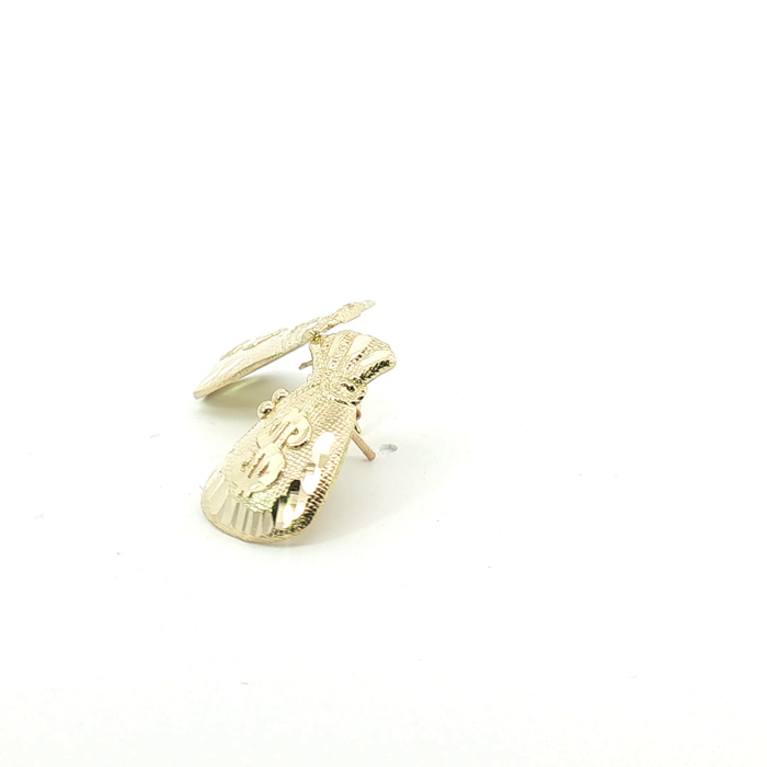 10K Yellow Gold Money Bag Stud Earrings - X-Small