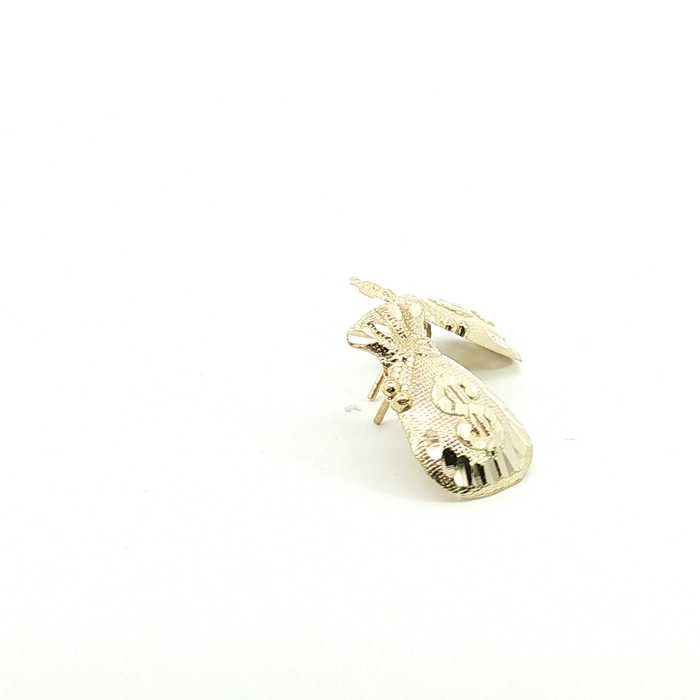 10K Yellow Gold Money Bag Stud Earrings - X-Small