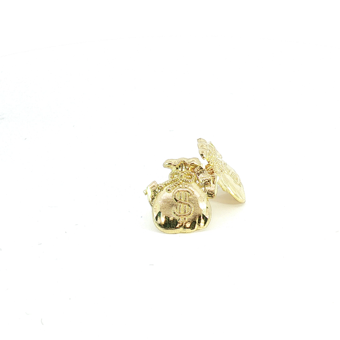 10K Yellow Gold Money Bag Stud Earrings