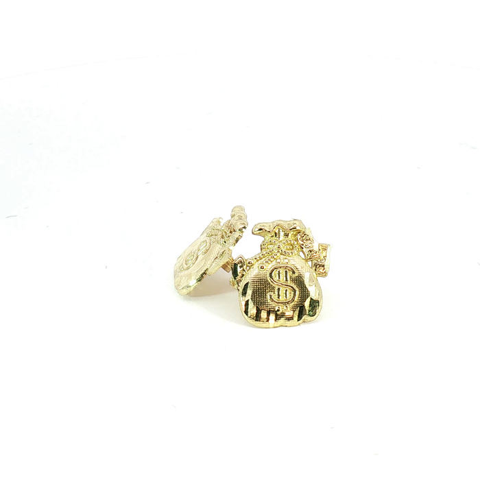 10K Yellow Gold Money Bag Stud Earrings