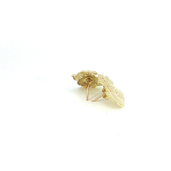 10K Yellow Gold Money Bag Stud Earrings