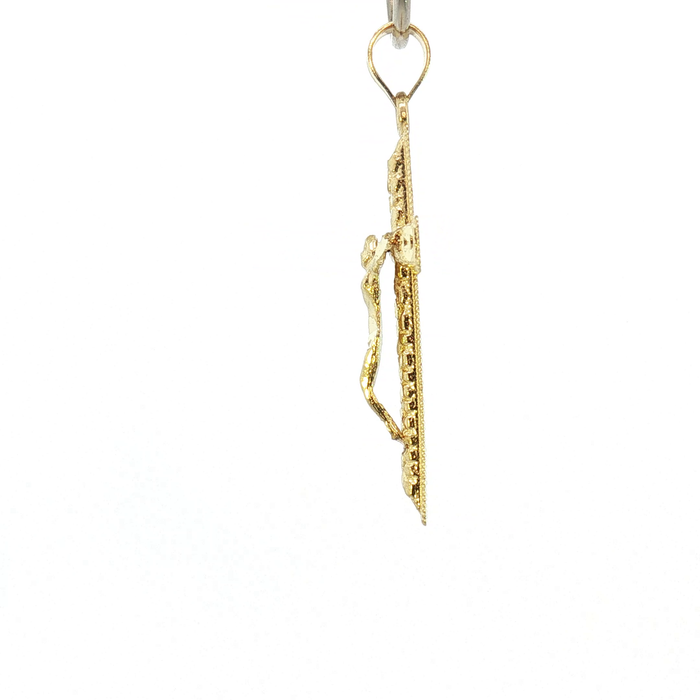 10K Yellow Gold Nugget Cross Pendant