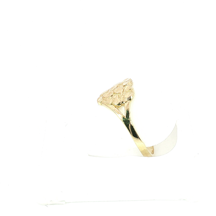 10K Yellow Gold Nugget Heart Ring