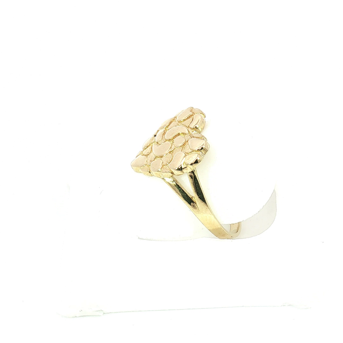 10K Yellow Gold Nugget Heart Ring