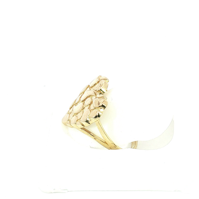 10K Yellow Gold Nugget Heart Ring