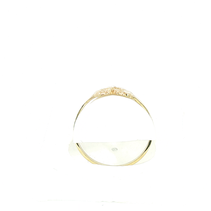 10K Yellow Gold Nugget Heart Ring