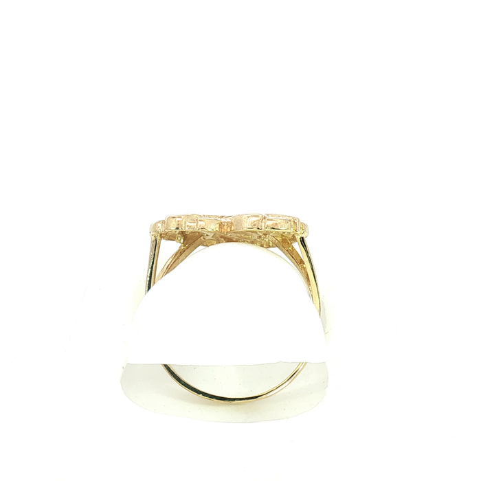 10K Yellow Gold Nugget Heart Ring