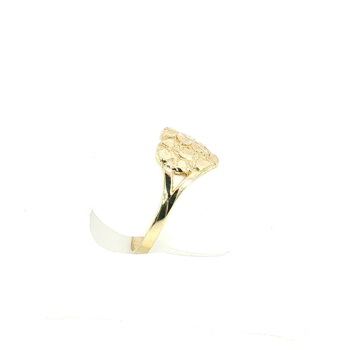 10K Yellow Gold Nugget Heart Ring